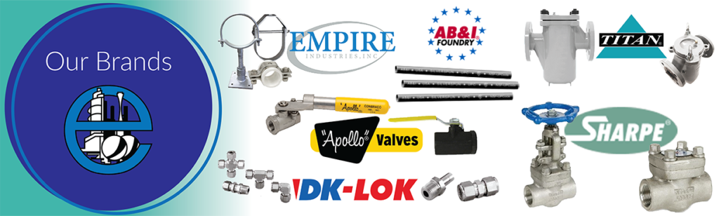 Energy Pipe & Supply offers: Empire Hangers, Dk-Lok, Sharpe, AB&I, Apollo Valves, Titan Flow Control.